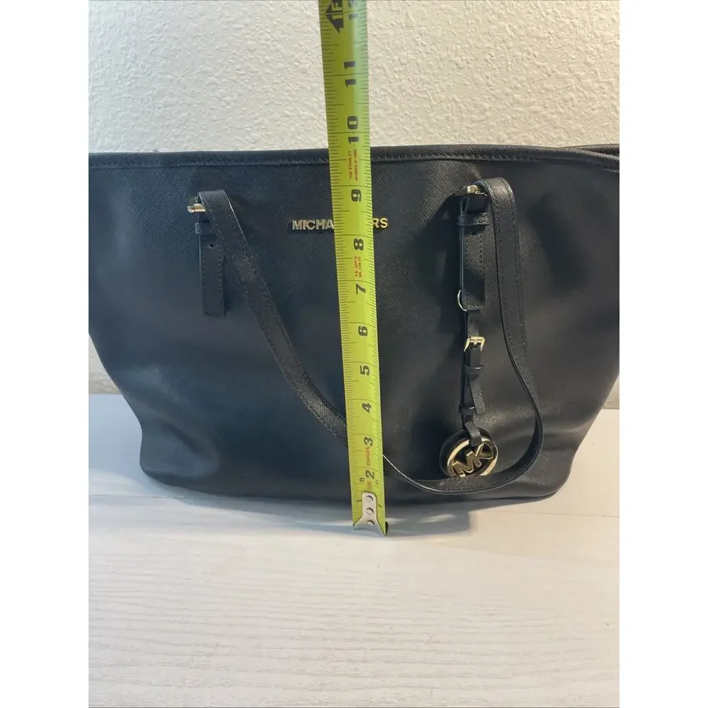 Michael Kors Saffiano Black Tote Bag Purse Carry-all Travel Bag